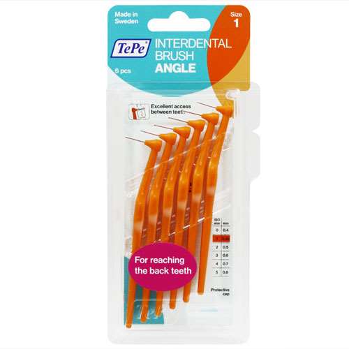 TePe Interdental Brush Angle Size 1 Orange 6 Pieces