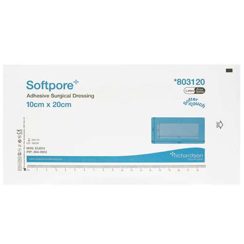 Softpore Adhesive Surgical Dressing 10x20cm Single Dressing 803120