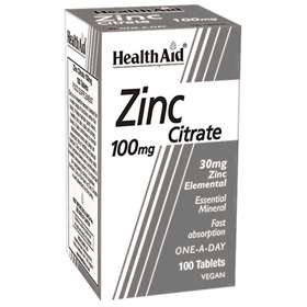 HealthAid Zinc Citrate 100mg 100 Tablets