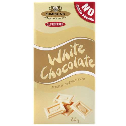 Simpkins White Chocolate Made with Sweetener 75g