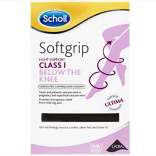 Scholl Softgrip Class 1 Knee Length Black - Small