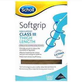 Scholl Softgrip Class 3 Thigh Length (O/T) Natural - Large