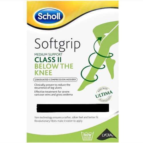 Scholl Softgrip Class 2 Knee Length Black - XLarge