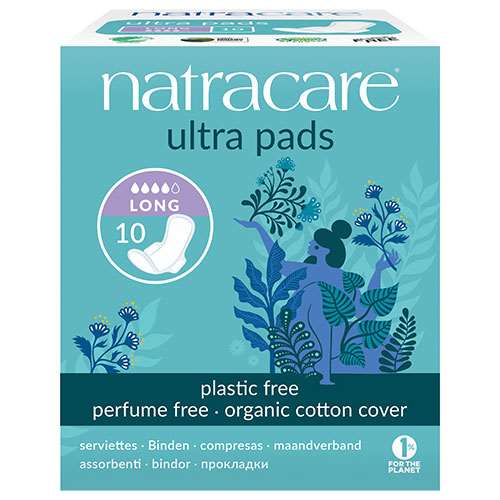Natracare Organic Cotton Cover Ultra Pads Long 10