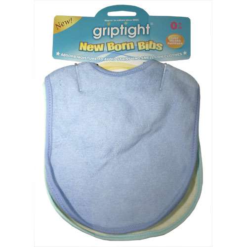 Griptight New Born Bibs Blue/Yellow