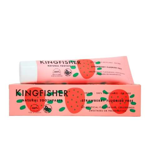 Click to view product details and reviews for Kingfisher Strawberry Flavour Fluoride Free Natural Toothpaste 100ml.