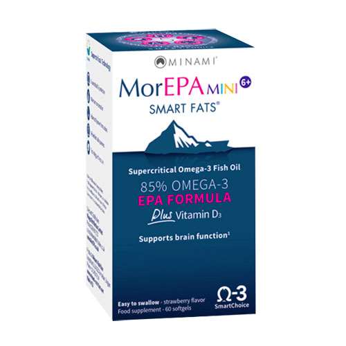 Minami MorEPAmini Smart Fats Omega-3 Softgels plus vit D3 60