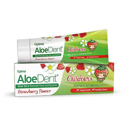 AloeDent Children's Strawberry Flavour Triple Action Fluoride and SLS Free toothpaste