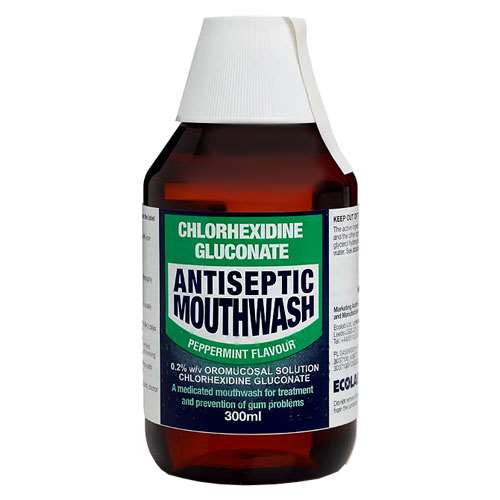 Chlorhexidine Gluconate Antiseptic Mouthwash Peppermint 300ml