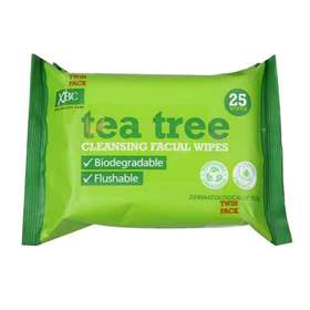 XBC Tea Tree Cleansing Facial Wipes Twin Pack (2 x 25)