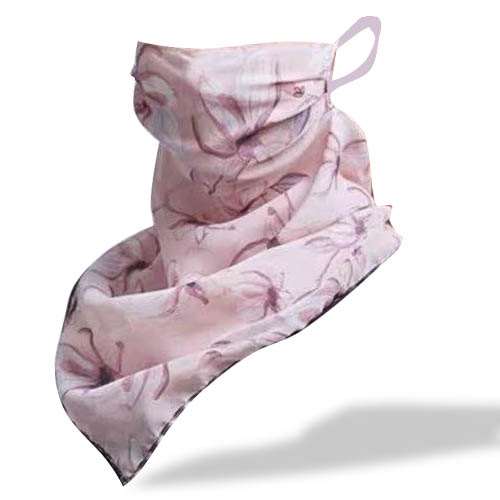 Pink Floral Print Scarf Style Face Covering x 1