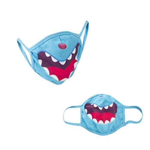 Kids Reusable Blue Monster Face Mask x1