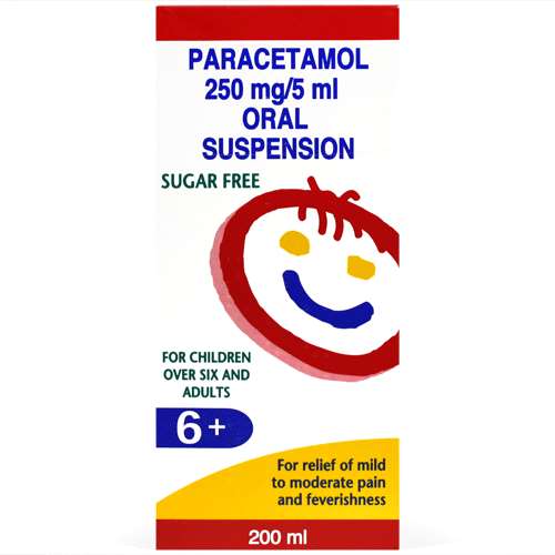 Paracetamol 250mg/5ml S/F Oral Suspension 200ml