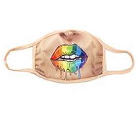 Kids Reusable Face Mask  Rainbow Lip Gloss Design  x 1