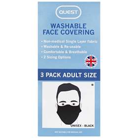 Washable Adult Face Coverings x 3