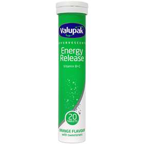 Valupak Effervescent Energy Release Vitamin B+C Tablets 20