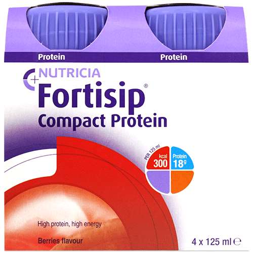 Click to view product details and reviews for Fortisip Compact Protein Berries 4x125ml.