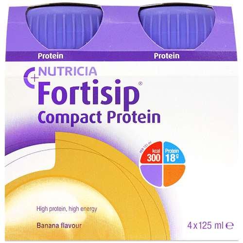 Click to view product details and reviews for Fortisip Compact Protein Banana 4x125ml.
