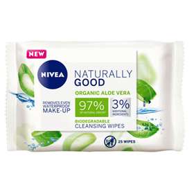 Nivea Organic Aloe Vera Biodegradable Cleansing Wipes 25