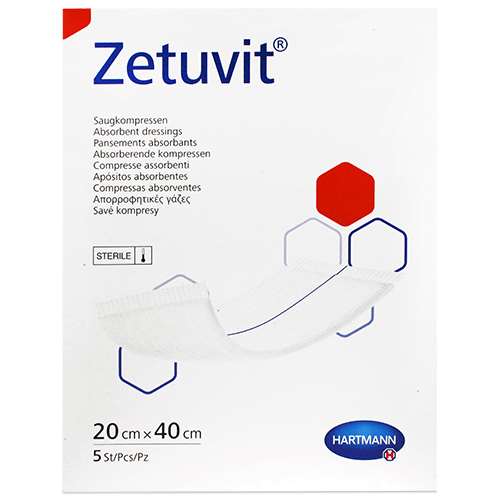 Zetuvit Sterile Absorbent Dressing Pads 20x40cm (5) 413704
