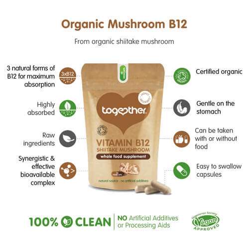 Together Health Vitamin B12 Shitake Mushroom Vegecaps 30