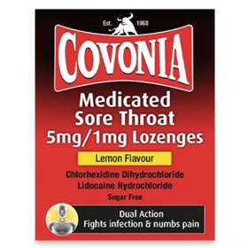 Covonia Medicated Sore Throat Lemon Lozenges 36