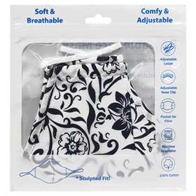 Black & White Floral Reusable Face Mask