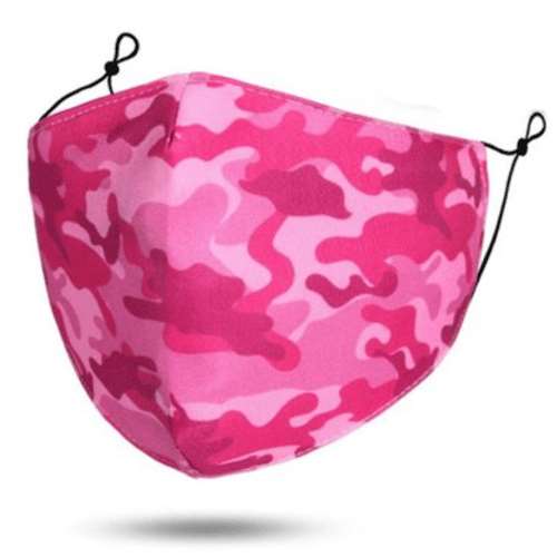 Moskit Fashion Reusable Face Mask With Filters - Camo Pink