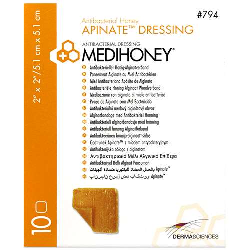 Medihoney Apinate Dressings 5x5cm - 10 Dressings REF:794