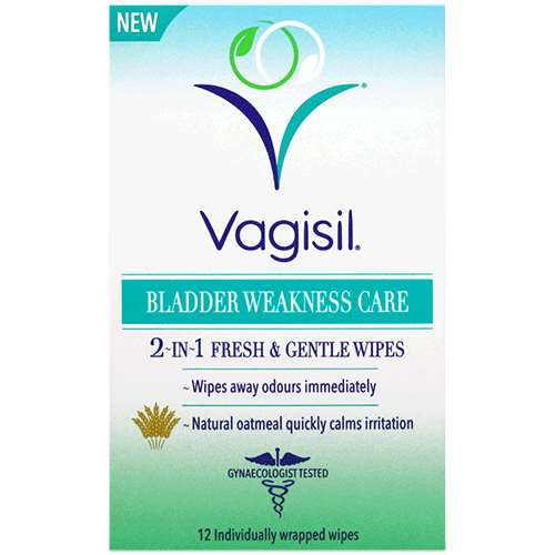 Vagisil Bladder Weakness Care 2-in-1 Fresh and Gentle Wipes 12
