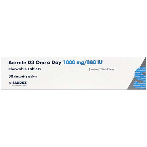 Accrete D3 One a Day 1000mg-880iu Chewable Tablets 30