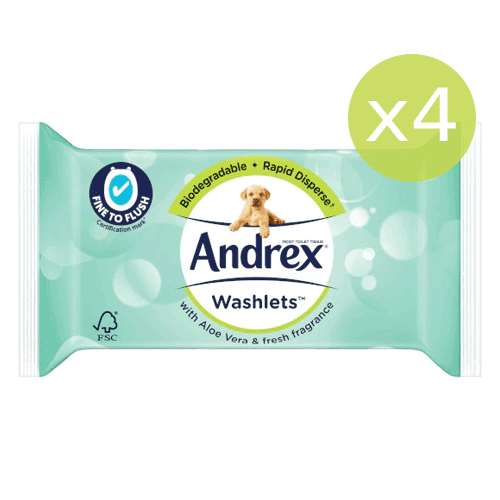 Andrex Aloe Vera Washlets x4 Pack