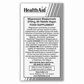 HealthAid Magnesium Bisglycinate 375mg 60 Tablets