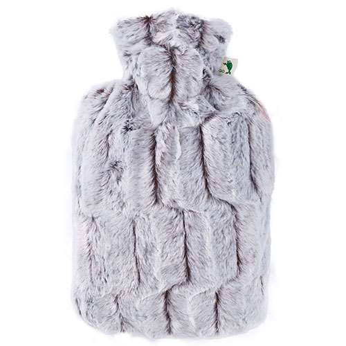 Hugo Frosch Hot Water Bottle Faux Fur Brown-Silver