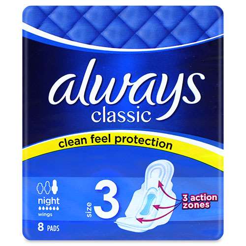 Always Classic Night Sanitary Towels 8