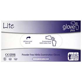 Glove Plus Lite Nitrile Powder Free Examination Gloves Small x100 LN302