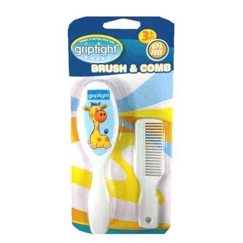 Griptight Brush & Comb Set Blue 3m+