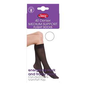 Silky 40 Denier Medium Support Flight Socks One Size Black
