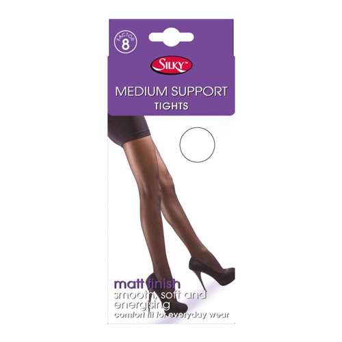 Silky Factor 8 Medium Support Tights Barely Black Large
