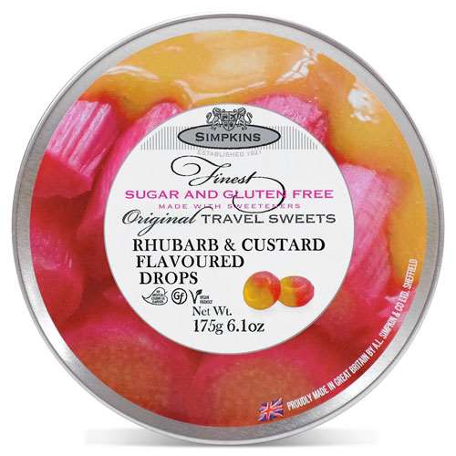 Simpkins Sugar Free Rhubarb and Custard Drops 175g