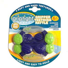 Griptight Gripper Teething Rattle Purple