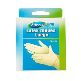 Ultracare Latex Gloves Large 5 Pairs