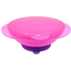 Griptight Suction Feeding Bowl With Lid  Pink