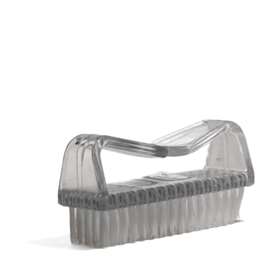 Clear Finger Grip Plastic Nail Brush-Clear