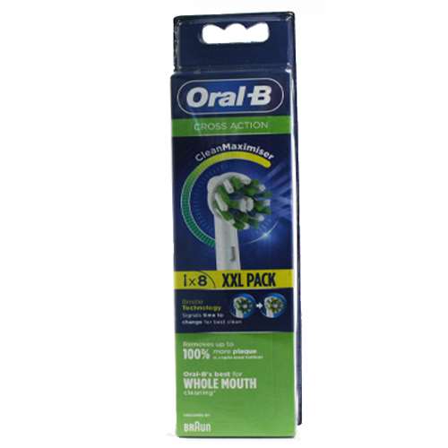 Oral B Cross Action Replacement Heads x 8