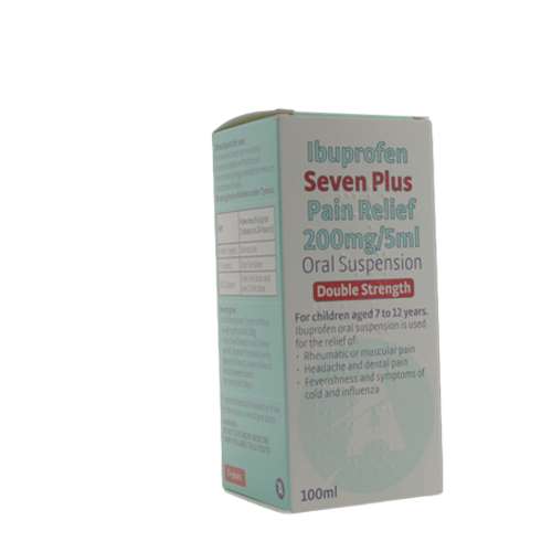 Ibuprofen Double Strength Suspension Seven Plus 200ml/5ml 100ml