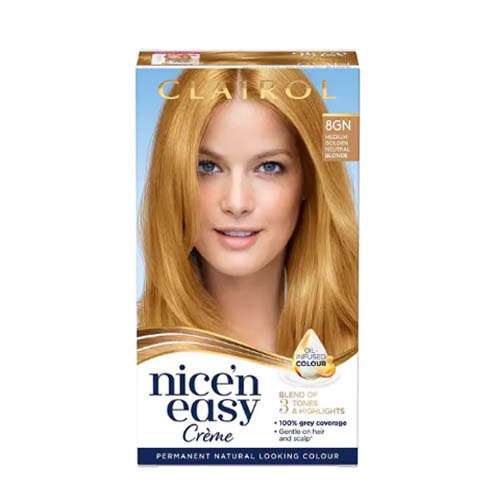Clairol Nice'n Easy Permanent Colour CrÃ¨me Medium Golden Neutral Blonde 8GN