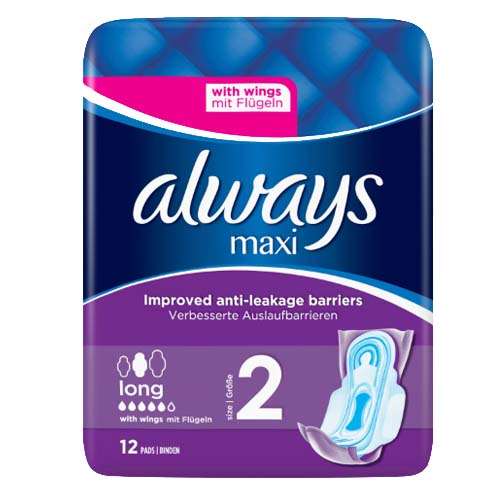 Always Maxi Pads With Wings 12