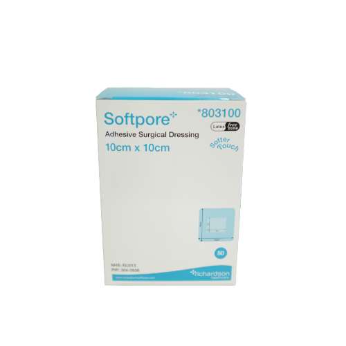 Softpore Adhesive Surgical Dressing 10x10cm BOX OF 50 803100