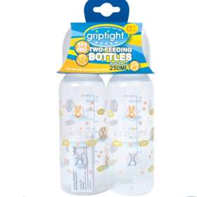 Griptight 0 Months Feeding Bottles Twin Pack White